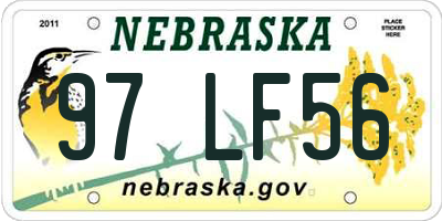 NE license plate 97LF56