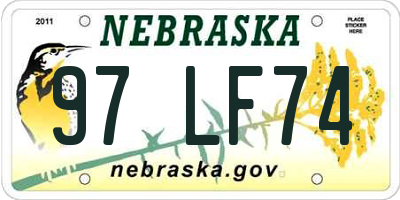 NE license plate 97LF74