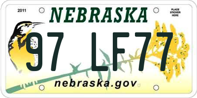 NE license plate 97LF77