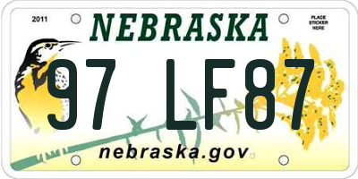NE license plate 97LF87
