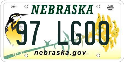 NE license plate 97LG00