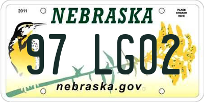 NE license plate 97LG02