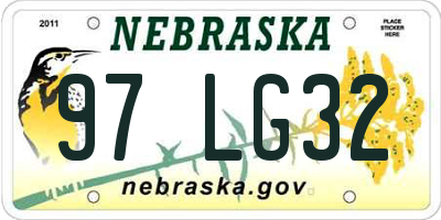 NE license plate 97LG32