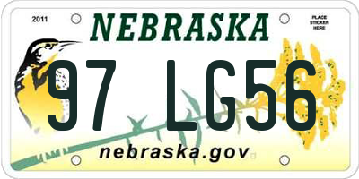 NE license plate 97LG56