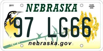 NE license plate 97LG66