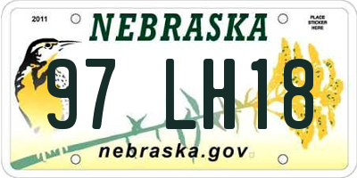 NE license plate 97LH18