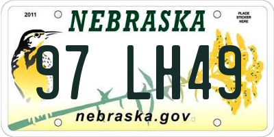 NE license plate 97LH49