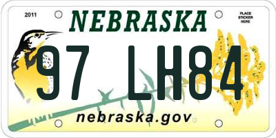 NE license plate 97LH84