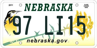 NE license plate 97LI15