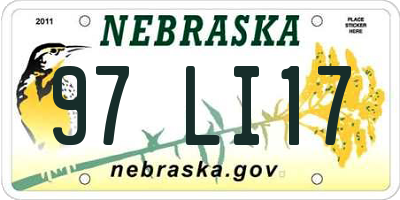 NE license plate 97LI17