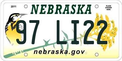 NE license plate 97LI22