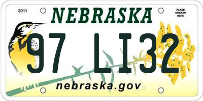 NE license plate 97LI32