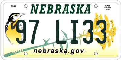 NE license plate 97LI33