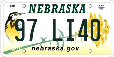NE license plate 97LI40
