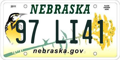 NE license plate 97LI41