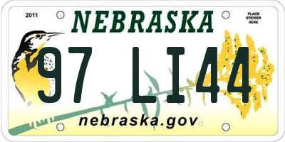 NE license plate 97LI44