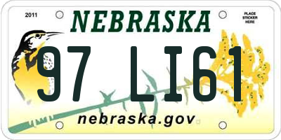 NE license plate 97LI61