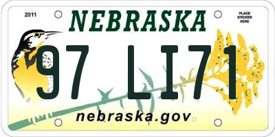 NE license plate 97LI71