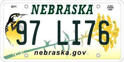 NE license plate 97LI76