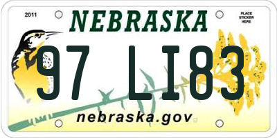 NE license plate 97LI83