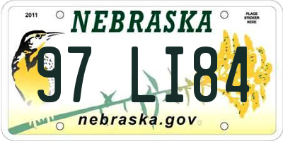 NE license plate 97LI84