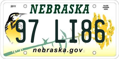 NE license plate 97LI86