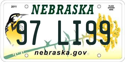 NE license plate 97LI99