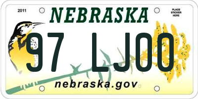 NE license plate 97LJ00