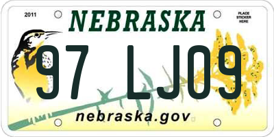 NE license plate 97LJ09