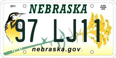 NE license plate 97LJ11