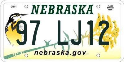 NE license plate 97LJ12