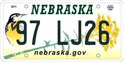 NE license plate 97LJ26