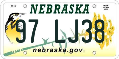 NE license plate 97LJ38