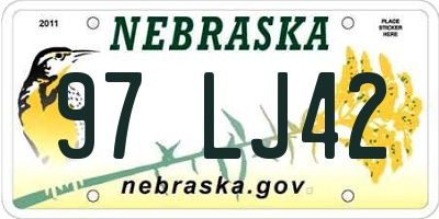 NE license plate 97LJ42
