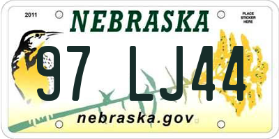 NE license plate 97LJ44