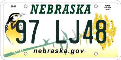 NE license plate 97LJ48