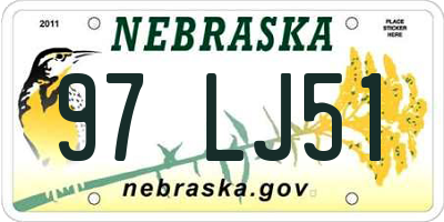 NE license plate 97LJ51