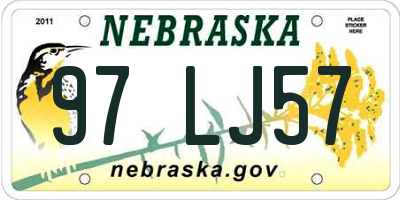 NE license plate 97LJ57