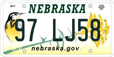 NE license plate 97LJ58