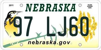 NE license plate 97LJ60