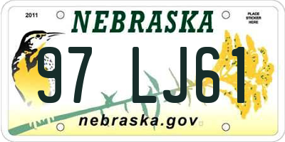 NE license plate 97LJ61
