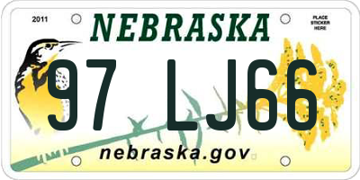 NE license plate 97LJ66