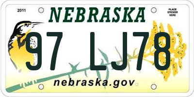 NE license plate 97LJ78
