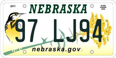 NE license plate 97LJ94