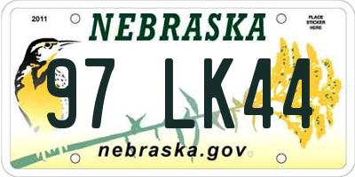 NE license plate 97LK44