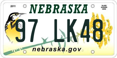 NE license plate 97LK48