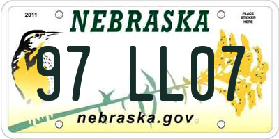 NE license plate 97LL07