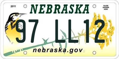 NE license plate 97LL12