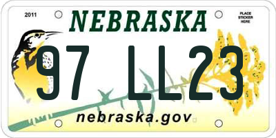 NE license plate 97LL23