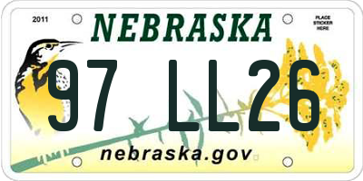 NE license plate 97LL26